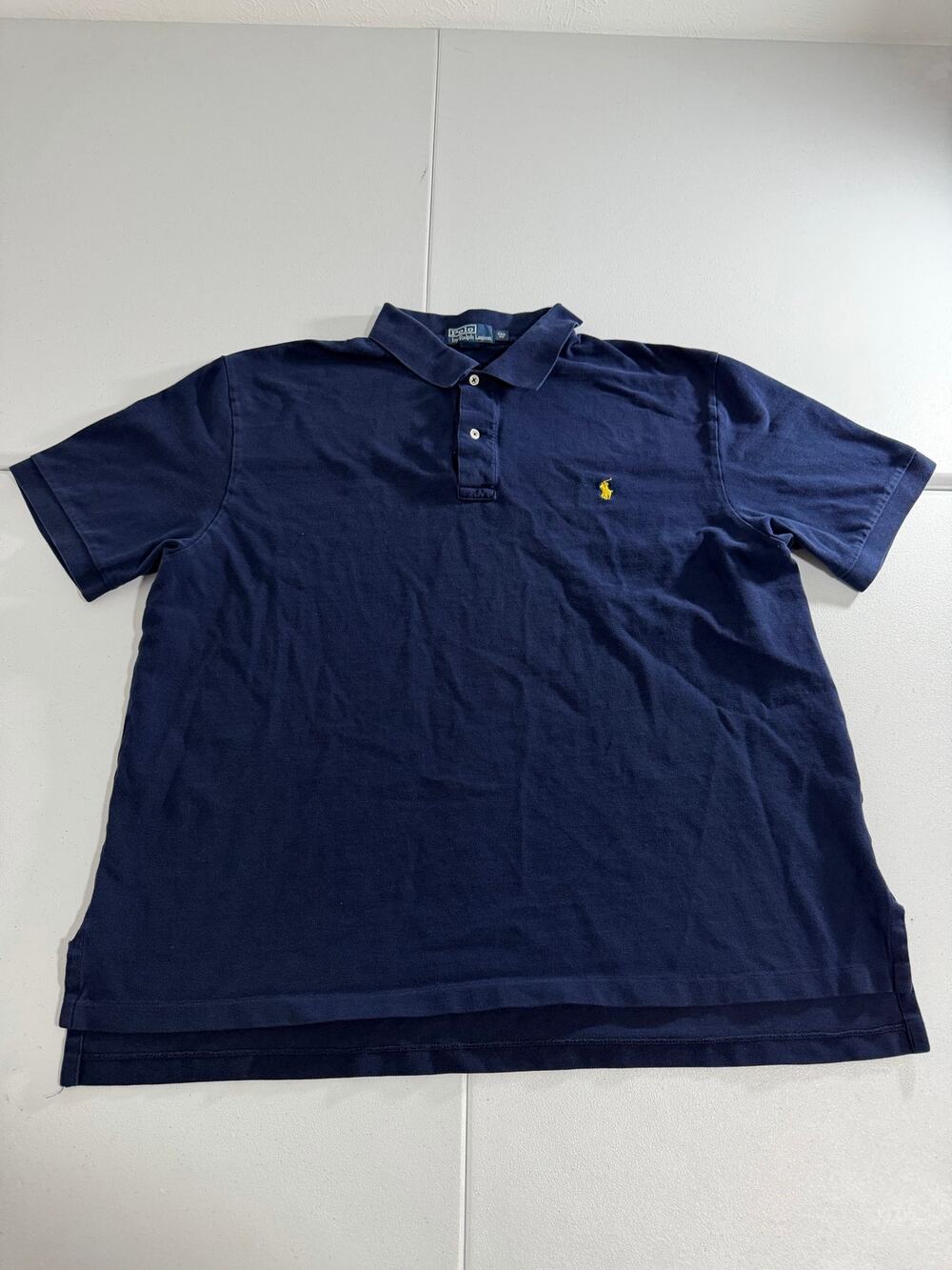 Polo Ralph Lauren Polo Shirt Mens 2XB Big Navy Pique Cotton Short Sleeve